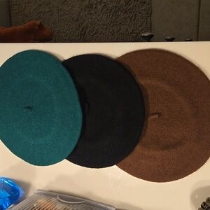 Stylish Beret in Brown, Black, and Green